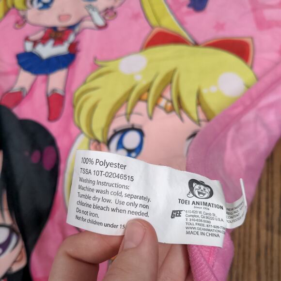 Toei Animation Sailor Moon Fleece Blanket Pink Size 58x45 Anime Chibi - Picture 6 of 8